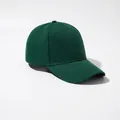 Classic dark green solid baseball cap with structured six-panel cotton twill design - Adjustable / Dark Green