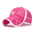 Berretto da baseball in rete traspirante per bambini rosa acceso con bordi bianchi - Regolabile per Bambini / Rosa Rosso
