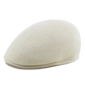 Breathable cream white mesh knit flat cap with summer sun protection for men and women - M (56-58cm) / Off White