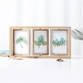 Minimalist Nordic rotating triple wooden picture frame 4x6 for tabletop display - Triple Frame/6 Inch