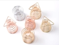 Set of 6 makeup sponge holders in gold, silver and rose gold finishes on white background - Rose Gold Metal Stand