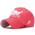 Cappellino da baseball rosa con ricamo 3D bianco e grafica bici in twill di cotone - Rosa scuro