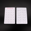 White 24-hole fashion jewelry display card for 12 pairs of earrings in matte finish - 7.2x11.7cm White FJ Card