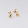 Poliertes 6mm Goldkugel-Ohrstecker-Set mit Öse für die DIY-Schmuckherstellung - 6mm Gold (Einzelstück)