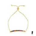 Bracelet arc-en-ciel ajustable en or avec cristaux dégradés et fermeture coulissante - Barre Arc-en-Ciel Dégradée/Style F