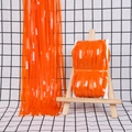 Orange plastic tinsel fringe curtain for party backdrops, both hanging and rolled on card - 1*3M / Orange