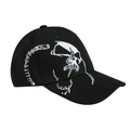 Gorra de béisbol negra con bordado de calavera blanca, sombrero de sol street para hombre y mujer - Bordado a la Izquierda / Negro