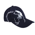 Gorra de béisbol azul marino con bordado de calavera blanca en 3D sobre fondo blanco - Bordado a la Izquierda / Azul marino