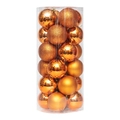 24-pack of bronze and orange 3cm Christmas tree ball ornaments in a clear cylinder box - 3cm Cylinder Tube / Bronze