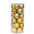 Golden Christmas ball ornament set in clear tube featuring matte and glitter finishes - 4cm Cylinder Tube / Gold