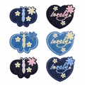Set di 6 toppe in denim a forma di farfalla e cuore per maglioni con ricamo Lovely - Set Assortito (Set da 6)