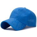 Navy blue laser-perforated sports baseball cap with quick-dry breathable fabric - Adjustable / Sky Blue