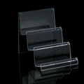 Three-tier clear acrylic tiered display stand for wallets and phones with 45-degree view - 14cm 3 Tiers / Clear