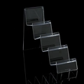 5-tier clear acrylic tiered display stand for wallets and phones on black background - 7cm 4 Tiers / Clear
