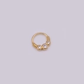 Goldener Septum-Nasenring mit Zirkon-Mikropavé und strukturierter Metallverzierung - Gold 2#