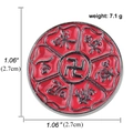 Traditional red Yin Yang Tai Chi lapel pin with religious characters in zinc alloy - Red Swastika Religious-A00098
