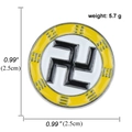 Traditional yellow and white Yin Yang Bagua brooch pin with Zen symbol pattern - Yellow Swastika Bagua-A00097