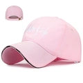 Casquette de baseball rose avec broderie Smile Kids blanche et boucle métallique réglable - Rose-Broderie Lettres Graffiti