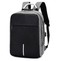 Mochila antirrobo gris y negra con candado de combinación y puerto de carga USB - Gris