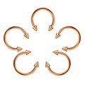 Set of 6 golden horseshoe rings with conical tips arranged in a circular pattern - 1.2*6+3 / Rose Gold Spike
