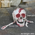 Realistic Halloween prop skull with bloodstains and gauze bandages, 18cm height - Blood Cloth Wrapped Skull (New No. 6)