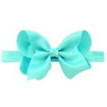 Handmade mint green grosgrain ribbon bow headband with high elasticity for baby girls - 34-Apple Green
