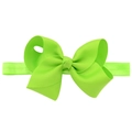 Neon green handmade grosgrain bow headband with high elasticity for baby girls - Fluorescent Green