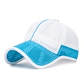 Kids breathable mesh baseball cap with blue and white color-block for outdoor sun protection - Full Mesh Breathable Style / White (Blue & White Stitching)