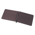 Minimalistisches Bifold PU Leder Geldscheinklammer Portemonnaie mit Kartenfächern für Herren. - Dunkelbraun