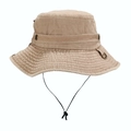 Sombrero de pescador caqui en algodón lavado con cordón ajustable y ojales metálicos - M (56-58cm) / Caqui