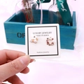 Korean style asymmetrical flower and wreath stud earrings on a luxury display card - EA-ZK029 5x5cm New LJ Border