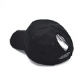 Black cotton ponytail baseball cap with distressed hole design and curved brim for outdoor use - Adjustable / Distressed Black
