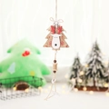 Wooden reindeer Christmas tree ornament with beads and clips for holiday decor - Christmas Tree
