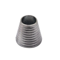 Modern tapered gunmetal hair tie ring with sleek parallel texture and industrial metallic finish - Gun Black