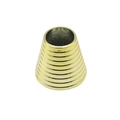 Golden textured spiral ponytail holder clip with stylish grooved conical metallic finish - KC Gold