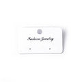 Weiße Schmuckkarten für Ohrringe mit Aufdruck Fashion Jewelry und Aufhängeloch - C2-2#2 Löcher (5.2x3cm)