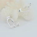 Silver screw-on clip-on earring converter for non-pierced ears diy jewelry making - Screw Earring Clip Bullet Head / Silver