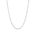 Minimalist silver chain necklace with geometric heart zircon pendant in polished finish - 32 (Chrome Plated Cross Chain)