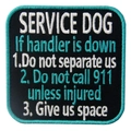 Service Dog embroidered patch with blue trim and high-density white text for harnesses - Service Dog Instructions(5)