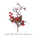Künstlicher Beerenstiel mit Pinienzapfen für die Weihnachtsdeko in Rot 28cm - Stil D