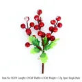 Künstliche rote Beerenstiele mit grünen Blättern und Kunstschnee für Weihnachtsdeko - Stil B