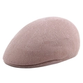 Breathable mesh straw beret for seniors in lotus pink featuring fine knitted texture - M (56-58cm) / Pink