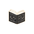 Spilla libro in smalto con scritta Read More e finitura elegante in nero bianco e oro - C1544-4 Libro / Nero & Bianco