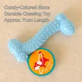 Blue bone-shaped rubber pet molar toy for dogs with massage bumps, 11cm length - Small Bone Blue