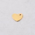 Colgante de corazón dorado de acero inoxidable pulido con acabado de espejo para DIY - Dorado