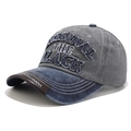 Retro washed grey baseball cap with navy brim and Original the Black embroidery - Adjustable / Denim Blue Gray