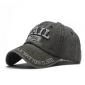 Berretto da baseball in cotone grigio-verde lavato con ricamo 1962 e stile vintage - Regolabile / Verde Militare Lavato