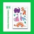 Tatuaggi temporanei di dinosauri colorati e impermeabili con vari disegni a fumetti - Spinosauro e Brachiosauro (WK-178)
