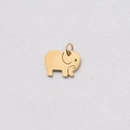 Macro view of a gold elephant-shaped polished stainless steel DIY jewelry charm - 14*16mm / Gold