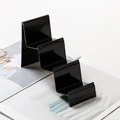 Three-tier black acrylic step riser stand for wallet and eyewear display on tabletop - 7cm 3 Tiers / Black